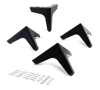 VERDU - Kit 4 Patas para Muebles de Acero, Negro Mate, Altura 100-180mm. Patas para Sofas de fácil Montaje. Ideal para Muebles Auxiliares, Mesitas de Noche, Aparadores. (4, DYRA H120)