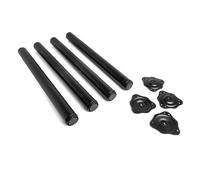 VERDU Patas para Mesas - Juego De 4 Patas Mesa De Acero De Alta Resistencia, ø60mm, Altura De 710mm, Regulación hasta 10mm, Soporte Superior En Zamak, Varios Acabados Disponibles (Negro)