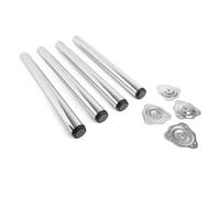 VERDU Patas para Mesas - Juego De 4 Patas Mesa De Acero De Alta Resistencia, ø60mm, Altura De 710mm, Regulación hasta 10mm, Soporte Superior En Zamak, Varios Acabados Disponibles (Cromo)