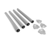 VERDU Patas para Mesas - Juego De 4 Patas Mesa De Acero De Alta Resistencia, ø60mm, Altura De 710mm, Regulación hasta 10mm, Soporte Superior En Zamak, Varios Acabados Disponibles (Gris)