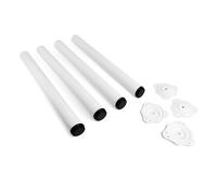 VERDU Patas para Mesas - Juego De 4 Patas Mesa De Acero De Alta Resistencia, ø60mm, Altura De 710mm, Regulación hasta 10mm, Soporte Superior En Zamak, Varios Acabados Disponibles (Blanco)