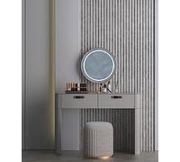 VEREG Paneles acústicos encalados, chapa de madera auténtica, 120 x 40 x 2,2 cm, fieltro gris