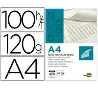 Verge Paper Pack de 100 Hojas A4 120 Gr/M㬠Crema