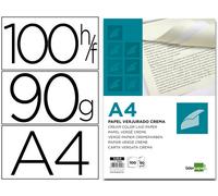 Verge Paper Pack de 100 Hojas A4 90 Gr/M㬠Crema
