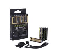VERICO LoopEnergy 4-Pack AA PRO - Batería recargable USB-C AA 1,5V 3330mWh (2220mAh) Li-Ion, USB-C, paquete de 4 AA, 1 cable USB -A a 4 x USB-C