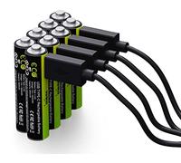 VERICO LoopEnergy AAA 900 Wiederaufladbare USB-C Batterie AAA 1,5V 900mWh (600mAh) Li-Ion, Schnellladung Via USB-C Anschluss in ca. 2 Stunden, 8er Pack AAA, 1 Kabel USB - A auf 4 x USB-C