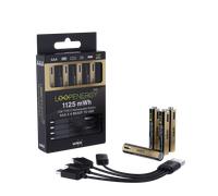 VERICO LoopEnergy Pro AAA 1125 Batería recargable USB-C AAA 1,5 V 1125 mWh (750 mAh) Li-ion, 4 unidades, carga rápida vía USB-C conexión en aprox. 2 h, 4 unidades, 1 cable USB -A a 4 x USB-C