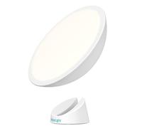 Verilux® HappyLight® Halo - Lámpara de terapia de luz LED inalámbrica con una base magnética de 360° y batería recargable para luz portátil, sin rayos UV, espectro completo de 10.000 LUX con brillo y