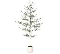 VeriNatural Árbol Artificial Olivo 180 cm con Maceta Blanca - Planta Falsa Resistente a UV - Plantas Artificiales Realistas Decorativa para Hogar, Oficina y Jardín,VN124