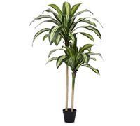 VeriNatural Drácena Artificial Grande - Plantas Artificiales Decorativas con Maceta Resistente,120cm Arbol Artificial, Material UV Resistente - Ideal Interior y Exterior Hogar,Salones Modernos,VN123