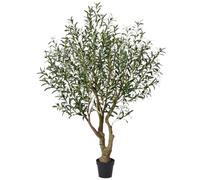 VeriNatural Olivo Artificial Grande 180 cm - Plantas Artificiales Decorativas con Seda Hojas y Maceta Negra, Resistente a UV - Árbol Decoracion para Hogar, Jardín, Balcón, Interior y Exterior, VN138