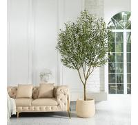 VeriNatural Olivo Artificial Grande 240cm Plantas Artificiales Decorativas - Árbol Artificial Interior Exterior Realista Resistente UV - Arbol Artificial Decoración Hogar Oficina Balcón Eventos,VN157