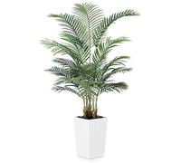 VeriNatural Palmera Artificial Alta 150cm - Planta Artificial Grande con 17 Hojas Realistas y Maceta Blanca, Antirrayo UV Decoración Interior Exterior Hogar Oficina Balcón,VN130