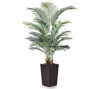 VeriNatural Palmera Artificial Alta 150cm - Planta Artificial Grande con 17 Hojas Realistas y Maceta Marrón, Antirrayo UV Decoración Interior Exterior Hogar Oficina Balcón,VN130