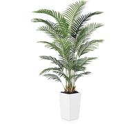 VeriNatural Palmera Artificial Alta 180cm - Planta Artificial Grande con 20 Hojas Realistas y Maceta Blanca, Antirrayo UV Decoración Interior Exterior Hogar Oficina Balcón,VN130