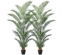 VeriNatural Piante Finte da Interno Palma Artificiale 180cm-Piante Artificiali in Vaso Nero, Resistente ai Raggi UV-Albero Artificiale Decorazioni da Esterno per Casa, Soggiorno, Bagno 2Pack,VN125
