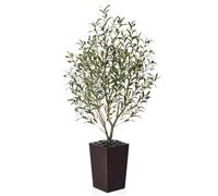 VeriNatural Planta Artificial Olivo Decorativo 150cm Grande-Plantas Artificiales con Maceta Marrone y Cantos Rodados-Árbol Artificial Interior y Exterior Resistente a Rayos UV para Hogar,Balcón,VN133