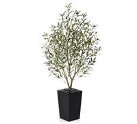 VeriNatural Planta Artificial Olivo Decorativo 150cm Grande-Plantas Artificiales con Maceta Nero y Cantos Rodados-Árbol Artificial Interior y Exterior Resistente a Rayos UV para Hogar,Balcón,VN133