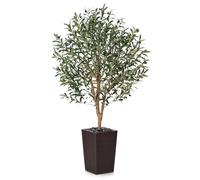 VeriNatural Planta Olivo Artificial Grande 150cm-Árbol Decorativo con Maceta Marrón Estable y Aceitunas Rojas Negras-Planta Artificial Alta para Hogar,Oficina,Decoración Exterior e Interior,VN133