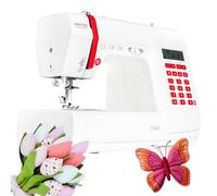 VERITAS Máquina de coser Claire I computarizada I 197 programas con función de memoria I Tensión automática del hilo & Ayuda para enhebrar I Cortador de hilo I Alfabeto y números (blanco)