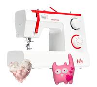 VERITAS Máquina de coser Niki I 23 programas de costura I Ayuda para enhebrar I Tensión automática del hilo & Cortador de hilo I Longitud del punto ajustable I Luz LED para coser (blanco-rojo)