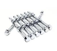 Veritek - Juego de 20 pernos hexagonales estándar de 14 x 1,5 mm, cromados OE, 2.75 pulgadas, longitud del vástago de 17 mm, asiento de bola hexagonal estándar, parcialmente roscado, para ruedas de