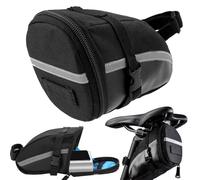 Verk Group Bolsa impermeable para bicicleta bajo el sillín, funda multifunción con cierres de velcro ajustables, color negro