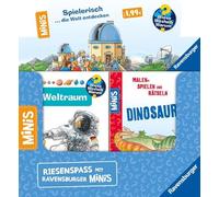 Verkaufs-Kassette "Ravensburger Minis 23 Wieso? Weshalb? Warum?": MSR Dinosaurier / MSR Fahrzeuge / Prinzessinnen / Weltraum