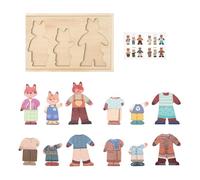 Verkleidungspuzzle Tierdesign, Anziehspiele, Pädagogisches Holz Puzzle Brettspiel Mit Zuordnungsspiel Outfits Für Kinder Für Klassenzimmer Vorschule Rollenspiel Und Für Reise Geburtstag