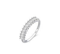 Verlobungsring Damen Silber Breit, Promise Ring Beste Freundin Kanalfassung mit Rechteckigem Zirkonia 925 Silber Größe 57 (18.1)