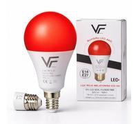 VERLSA Bombilla Led Luz Roja Nocturna Melatonina 625nm Rosca E27+E14-2en1- Adaptador Incluido - Bombilla Roja Terapia para Dormir 7W - 0% Luz Azul - Flicker Free - Relajante, Descanso Niños Y Adultos