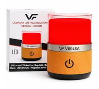 VERLSA Lámpara Luz Roja Nocturna Melatonina, Terapia de Luz Roja 660nm - 0% Azul, Flicker-Free, Luz Nocturna Infantil/Adultos, Lamparas de Mesita de Noche- Recargable - Timer 30-60 min +Bolsa de Viaje