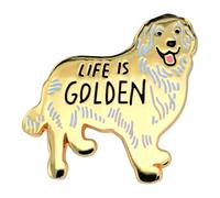 Vermegoint Pin esmaltado, pin de solapa Golden Retriever, broche "Life Is Golden", colección de decoración de bricolaje, regalo para amantes de los perros, amigos, adolescentes, familia, pin en