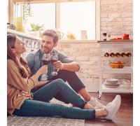 Vermont Carro de servicio Carro de cocina 5 estantes Madera Acero inoxidable Móvil