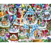 Vermont Christmas Company Puzle navideño de 550 Piezas Grandes de Bolas de Nieve para Adultos y jóvenes, 60,96 x 45,72 cm