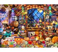 Vermont Christmas Company Rompecabezas coleccionable de 550 piezas grandes de Halloween, totalmente encajables y de formas aleatorias, 61 x 46 cm