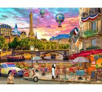 Vermont Christmas Company - Rompecabezas de 550 Piezas de Puesta de Sol parisina, Piezas Grandes, entrelazadas y aleatorias, 24 x 18 Pulgadas