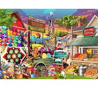 Vermont Christmas Company Rompecabezas de Festival de Acolchado de 1000 Piezas, Rompecabezas Colorido para Adultos, Piezas de Forma aleatoria y Totalmente entrelazadas