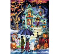 Vermont Christmas Company Rompecabezas de noche de miedo, rompecabezas de Halloween de 1000 piezas para adultos con piezas de forma aleatoria, rompecabezas de Halloween totalmente entrelazados, 1000