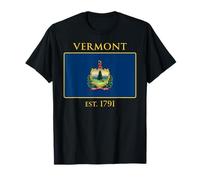 Vermont Flag 14th US State 1791 Vermont Native Camiseta