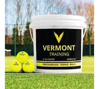 Vermont Pelotas de Tenis de Entrenamiento [Cubeta de 60 Pelotas] | Núcleo sin presión para un Rendimiento Duradero - Alta Visibilidad | para Todo Tipo de Superficies (Cubo de 60 Pelotas)