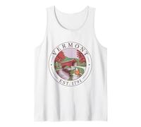 Vermont Retro State 1791 - Camisa de manga corta, diseño de puente Camiseta sin Mangas