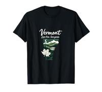 Vermont State Pride Live Free Live Green Print Camiseta