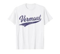 Vermont State Varsity Script Vintage Sports Jersey Estilo Camiseta gráfica económica, Hombre, Blanco, M