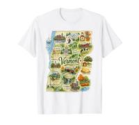 Vermont VT USA, Jarabe de Arce, huertos de Manzana Camiseta gráfica económica, Hombre, Blanco, L