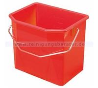 Vermop Cubo rojo 8 L Cubo de plástico con asa de metal compatible con muchos carro