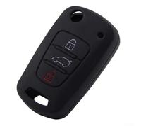 Verna - Para botones Solaris negro, rojo, rosa, K2 Accent azul oscuro para Rio Light K5 para Sportage I20 I30 Ix20 Elantra azul con funda de silicona para llave de coche 3 - para (negro)