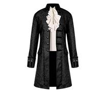 VERNASSA Steampunk Victorian Pirate Gothic Cosplay Chaqueta de Traje para Hombre Chaqueta Jacquard Medieval Halloween Costume Coat, S-4XL