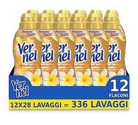 Vernel Aromatherapy - Suavizante para lavadora concentrado, sensación de perfume como recién lavado, 12 botellas de 700 ml (336 lavados) - 8400 g