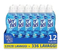 Vernel Blu Oxygen Suavizante para lavadora concentrado, frescor intenso y suavidad, 12 botellas de 700 ml (336 lavados) - 8400 g